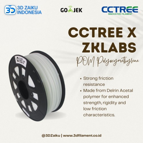 CCTree X ZKLabs 3D Filament POM Polyoxymethylene Bahan Import dari USA